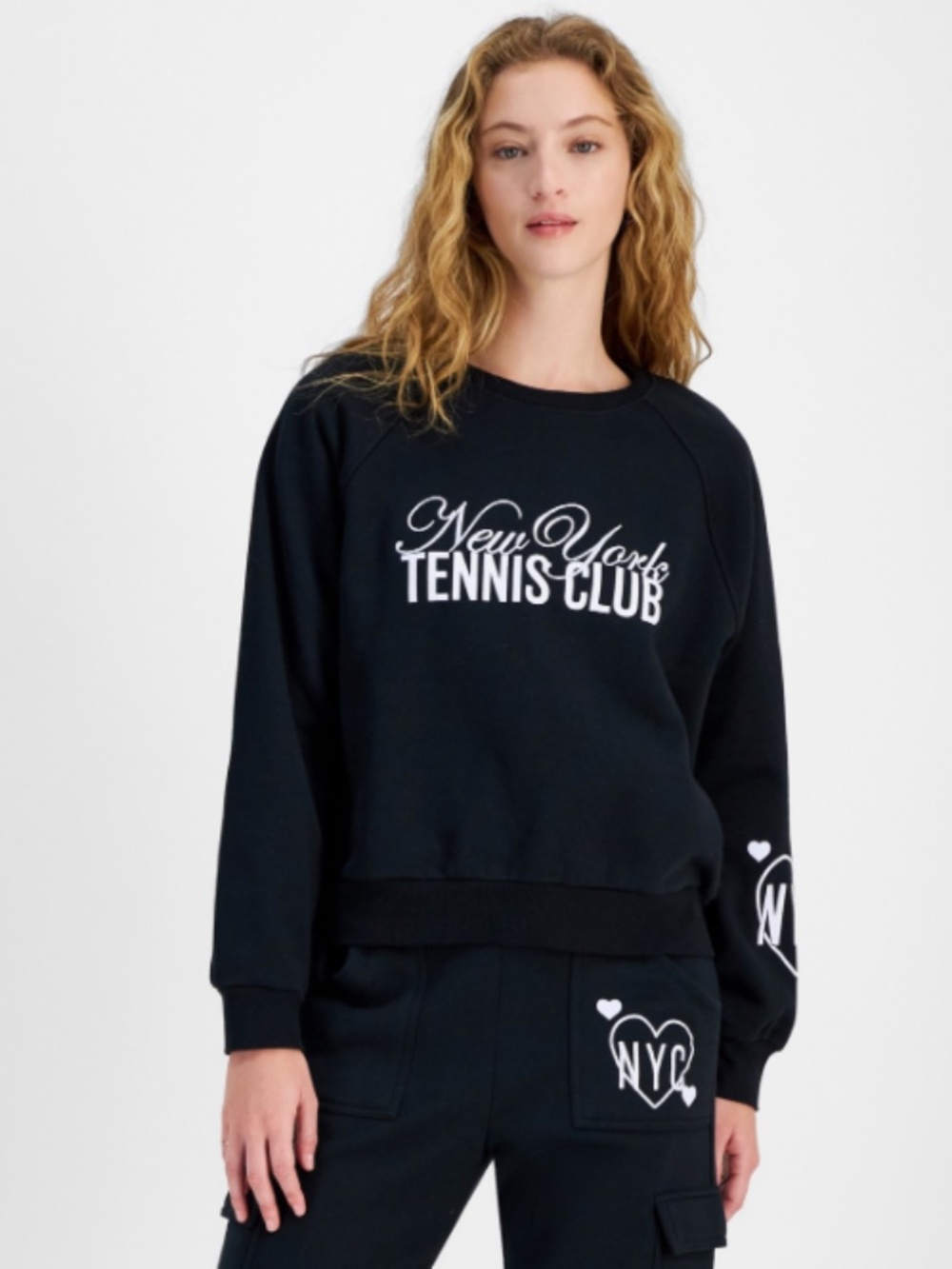 Self Esteem Juniors' Graphic Crewneck Sweatshirt - Black SIZE XL